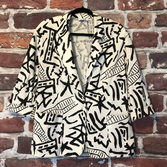 *SOLD* Vintage Funky 80s Patterned Blazer Jacket - Picture 3 of 8